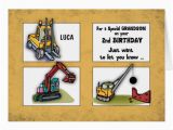 Birthday Card for 3 Year Old Grandson Grandson 2nd Birthday Personalize Name Trucks Card Zazzle