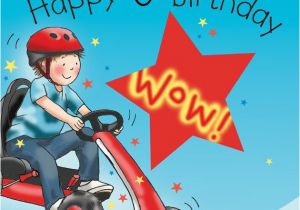 Birthday Card for 6 Year Old Boy Age 6 Birthday Card for Boys Go Cart Tw648