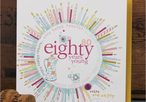 Birthday Card for 80 Year Old Woman Female Male 80th Birthday Card by Molly Mae
