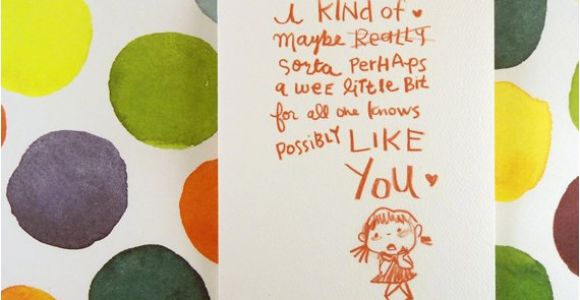Birthday Card for A Girl You Like Items Similar to I Kind Of Like You Girl Greeting Card