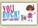 Birthday Card for A Girl You Like You Rock Happy Birthday Pdf Printable Card Cards