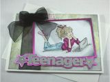 Birthday Card for A Teenage Girl Handmade Birthday Card Grungy Teenage Girl Folksy