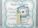 Birthday Card for Grandson 1st Birthday Grandson First Birthday Card Happy Birthday Wishes