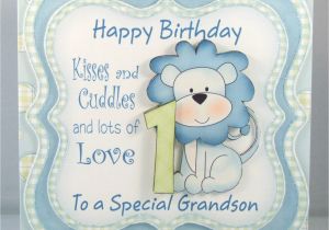 Birthday Card for Grandson 1st Birthday Grandson First Birthday Card Happy Birthday Wishes