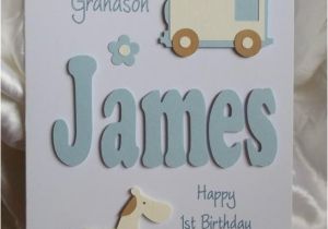 Birthday Card for Grandson 1st Birthday Personalised Handmade 1st 2nd 3rd Etc Birthday Card son