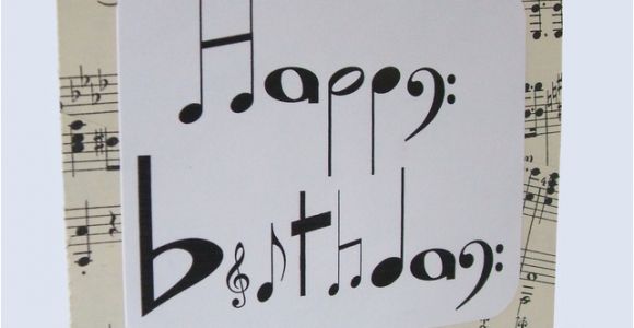 Birthday Card for Musician Chlef Musical Notes Birthday Card by Say It Folksy