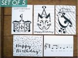 Birthday Card for Musician Music Birthday Cards Variety Pack Of 5 Music Note Birthday