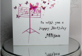 Birthday Card for Musician Musical butterflies Birthday Card