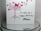 Birthday Card for Musician Musical butterflies Birthday Card