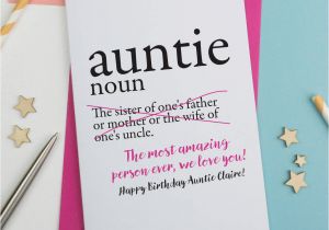 Birthday Card for My Aunt Personalised Aunty Auntie or Aunt Birthday Card by A is