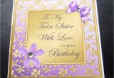 Birthday Card for My Twin Sister to My Twin Sister with Love Birthday Card 4 Colours Ebay