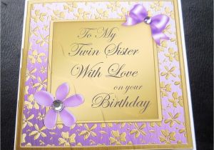 Birthday Card for My Twin Sister to My Twin Sister with Love Birthday Card 4 Colours Ebay