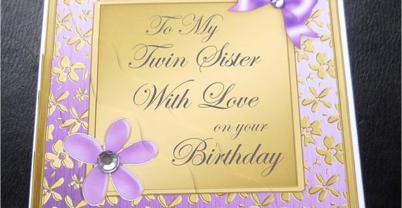 Birthday Card for My Twin Sister to My Twin Sister with Love Birthday Card 4 Colours Ebay