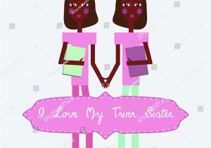 Birthday Card for My Twin Sister Twins Love My Twin Sister Happy Stock Illustration