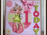 Birthday Card for One Year Old Baby Girl Items Similar to Handmade Greeting Card 1 Year Old Baby
