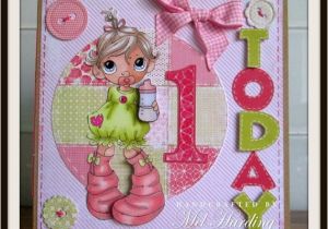Birthday Card for One Year Old Baby Girl Items Similar to Handmade Greeting Card 1 Year Old Baby