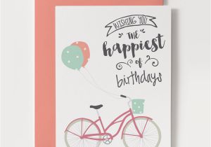 Birthday Card for Printing Printable Birthday Card Bicycle with Balloons