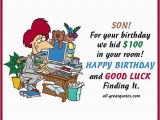 Birthday Card for son On Facebook son for Your Birthday We Hid 100 In Your Room Card