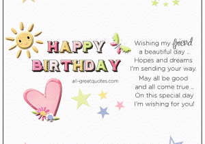 Birthday Card for Special Friend Message Birthday Wishes for Friends Happy Birthday Quotes