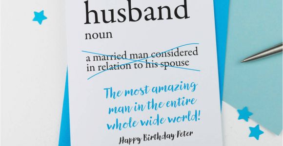 Birthday Card for Spouse Personalised Dictionary Birthday Card for Husband by A is