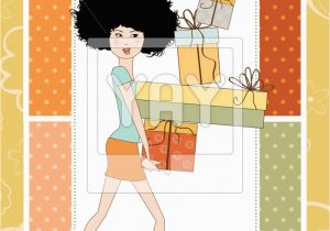 Birthday Card for Young Lady Royalty Free Vector Of Birthday Card Pretty Young Lady