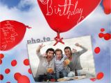 Birthday Card Maker with Picture Birthday Card with Flying Balloons Printable Photo Template