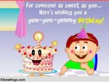 Birthday Card Messages for Kids Yum Yummy Birthday Free for Kids Ecards Greeting Cards