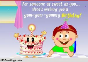 Birthday Card Messages for Kids Yum Yummy Birthday Free for Kids Ecards Greeting Cards