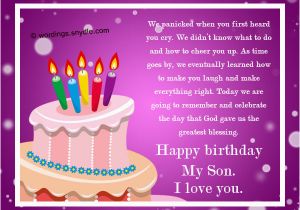 Birthday Card Messages for My son Birthday Wishes for sons Nicewishes Com