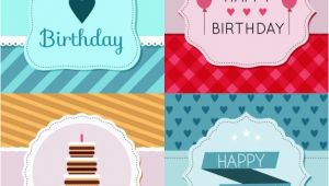 Birthday Card Packs Cheap Pack Of Birthday Cards with Vintage Badge Vector Free