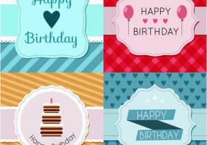 Birthday Card Packs Cheap Pack Of Birthday Cards with Vintage Badge Vector Free