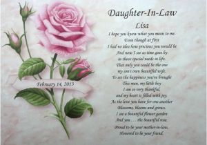 Birthday Card Poems for Daughter In Law Daughter In Law Personalized Poem Ideal Birthday Present