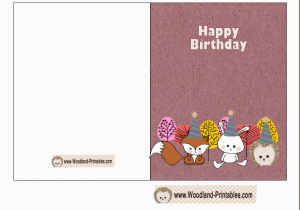Birthday Card Print Outs Free Printable Woodland Birthday Cards