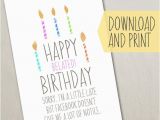 Birthday Card Reminder Folder Funny Belated Birthday Card Facebook Reminder Instant