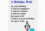 Birthday Card Rhymes Funny A Birthday Wish A Funny Birthday Poem Card Zazzle