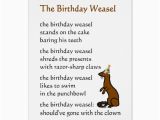 Birthday Card Rhymes Funny the Birthday Weasel A Funny Birthday Poem Card Zazzle