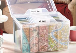 Birthday Card Storage Box Greeting Card organizer with Dividers Storage Box Recipe