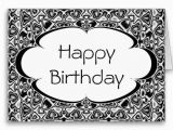 Birthday Card Template Black and White Black and White Happy Birthday Card Template