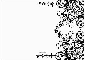 Birthday Card Template Black and White Elegant Garland Black and White Birthday Invitations