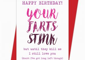 Birthday Card to Husband From Wife Funny Happy Birthday Card Boyfriend Husband Girlfriend