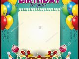 Birthday Card with Photo Insert Free Happy Birthday Sheet Paper Vertically Balloons Stock