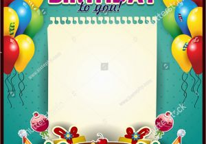 Birthday Card with Photo Insert Free Happy Birthday Sheet Paper Vertically Balloons Stock