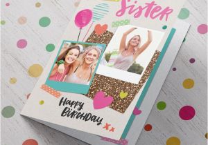 Birthday Card with Photo Upload Double Photo Upload Birthday Card Special Sister From 99p