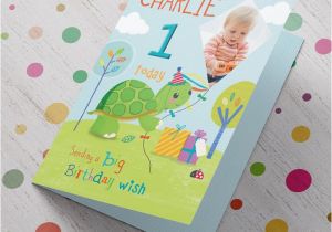 Birthday Card with Photo Upload Photo Upload Any Age Birthday Card Turtle Kite Card