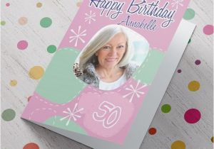 Birthday Card with Photo Upload Photo Upload Card 50th Birthday Girl Personalised