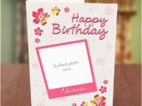 Birthday Card with Photo Upload Photo Upload Pink Petals Birthday Card Greetings World