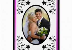Birthday Card with Picture Insert Pink and Black Thank You Card with Photo Insert Zazzle