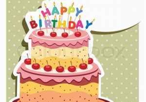 Birthday Cards Cakes Images Happy Birthday Card Birthday Cake Stock Vector Colourbox