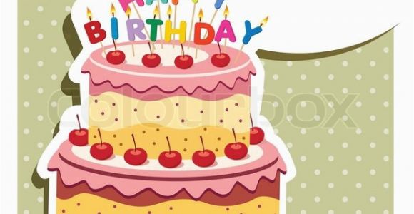 Birthday Cards Cakes Pictures Happy Birthday Card Birthday Cake Stock Vector Colourbox
