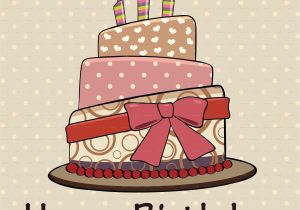 Birthday Cards Cakes Pictures Vintage Happy Birthday Cake Card by Kaisorn Graphicriver